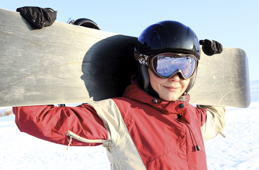 snowboarder with goggles on